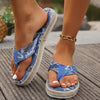 Annemein - Casual flip-flops with clip-toe denim print