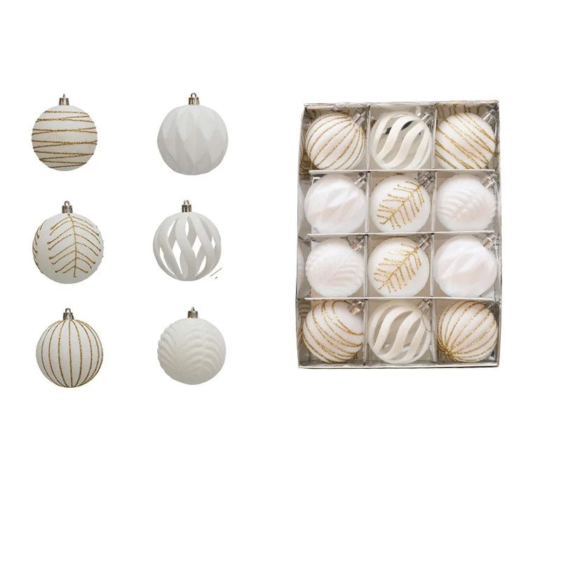 12-part Christmas ball ornament set made of velvet