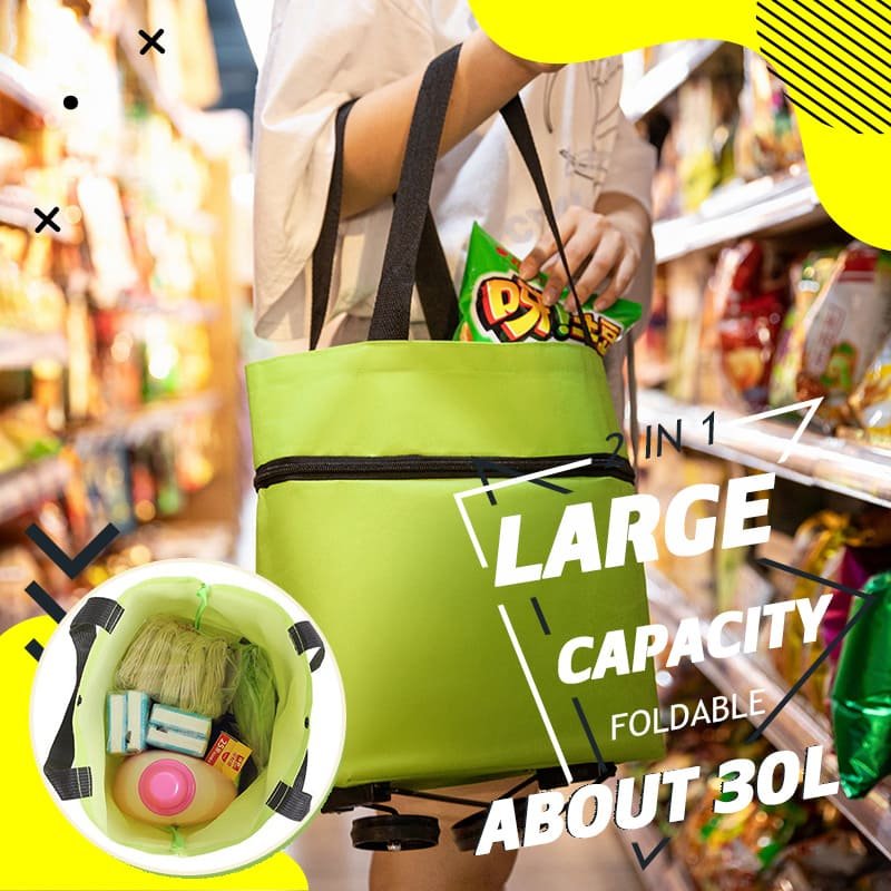 ShoppingCart™ - 2 in 1 Foldable Shopping Trolley Carrying Bag [Last Day Discount]