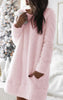 Teviana - Solid Color Round Neck Warm Dress