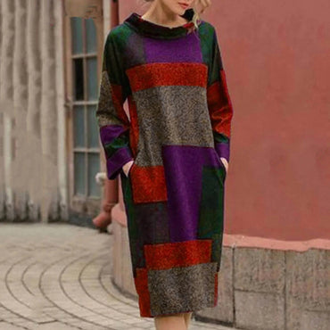 Comfortable patchwork dress