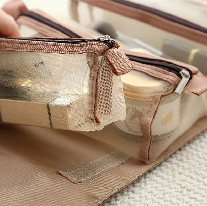 4-in-1 removable and foldable make-up bag