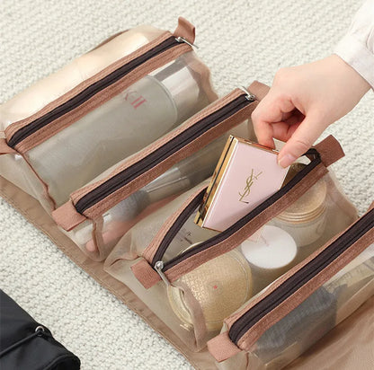 4-in-1 removable and foldable make-up bag