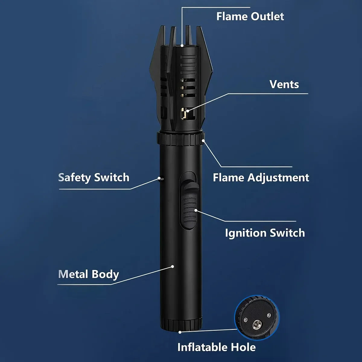 OutdoorFire | 360° Outdoor Windproof Turbine Torch Lighter