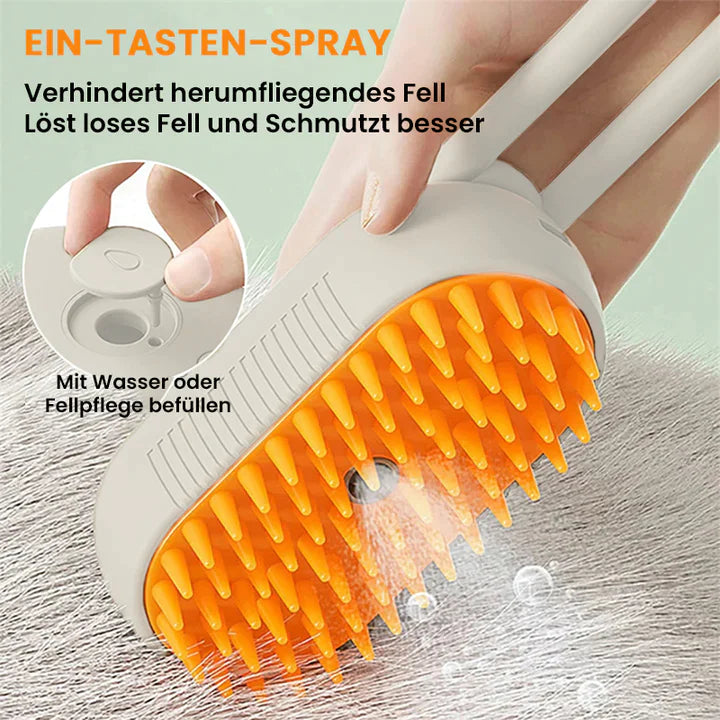 Massage comb with spray for pets