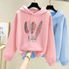 Loose hoodies with feather print