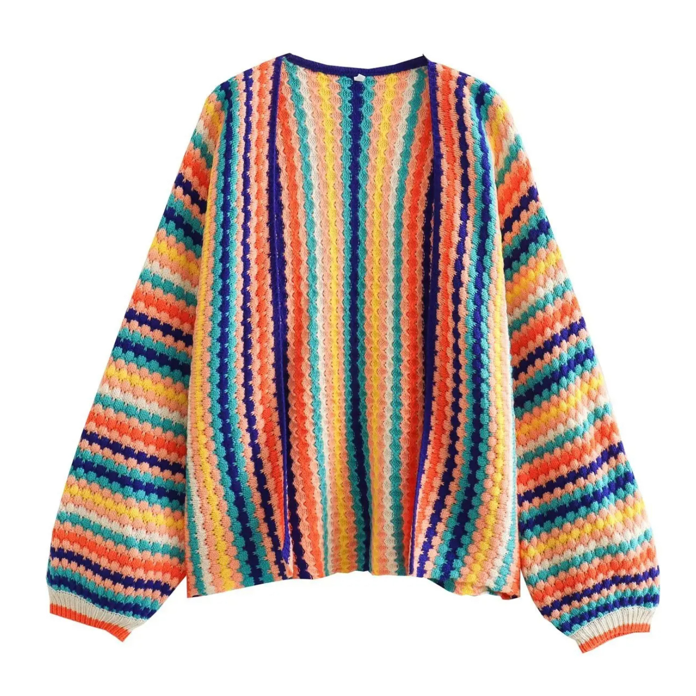 Rainbow-crochet festival sweater