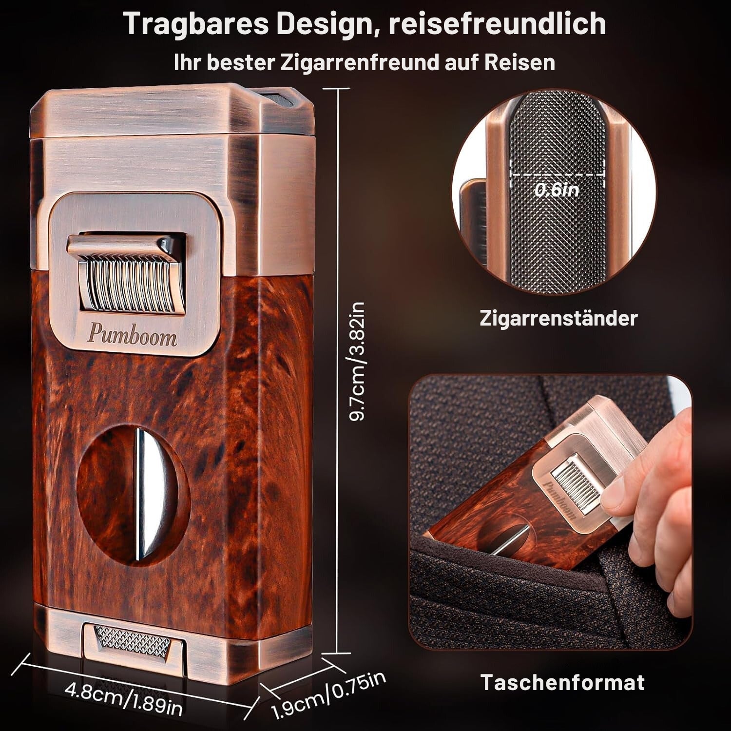 CigarCraft™ - All-in-one jet flame lighter with integrated V-cut cutting tool [Last day discount]