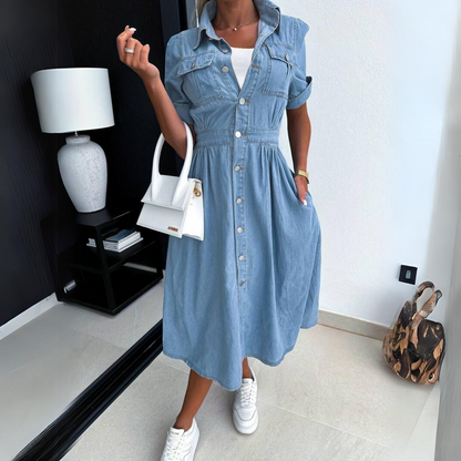 Roelinde | Denim midi dress