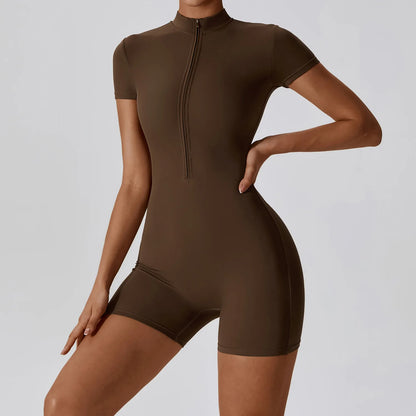 Yoga romper with zipper