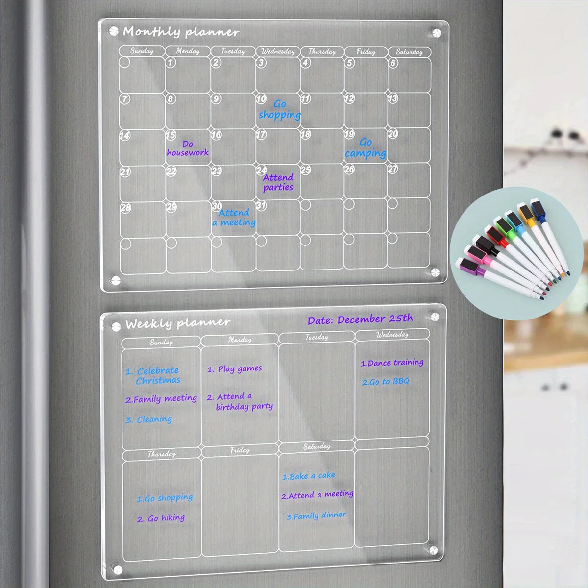 MagnoPlan - Magnetic Calendar - 4 markers included