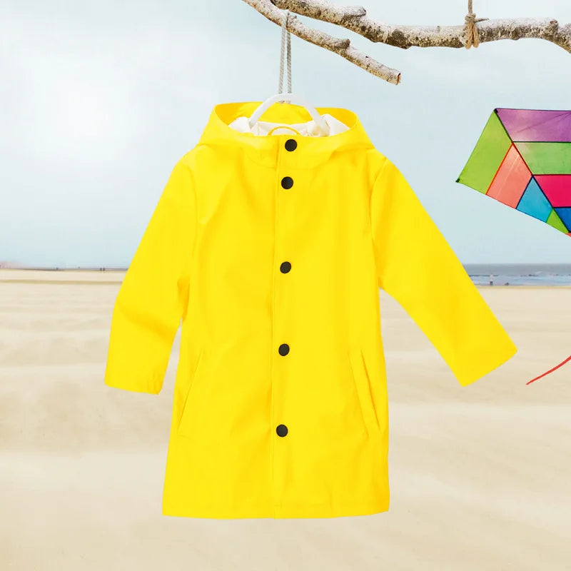 Waterproof children's rain coat with hood