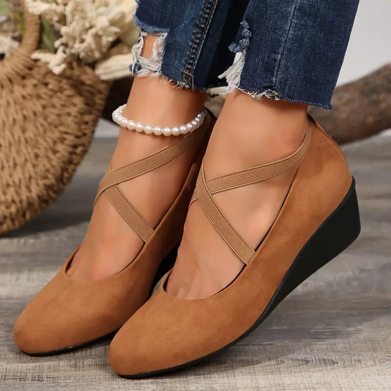 Ninon - Casual slip-on platform wedge with elastic band 