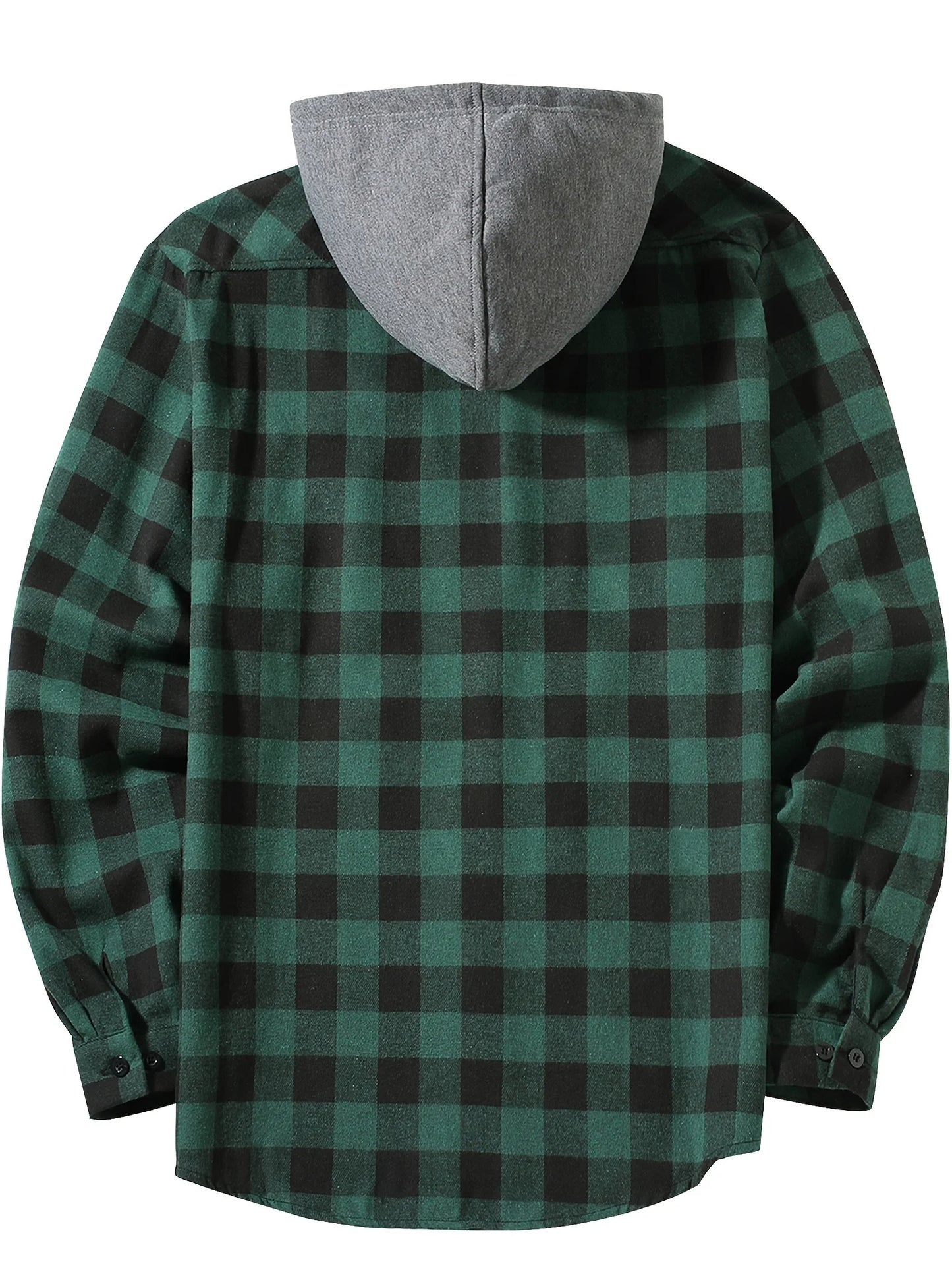 Checkered hooded shirt