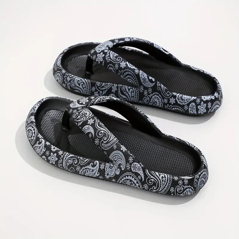 Cerma - Bohemian Bliss Paisley Print Platform Slippers