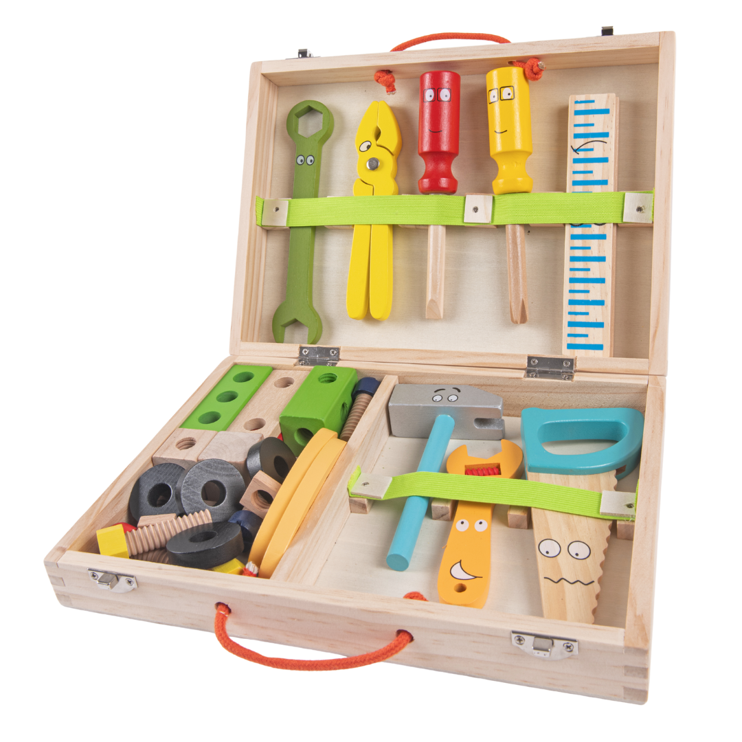 WoodBox™ - Wooden tool set with toolbox - Learning and discovery for children! [Last day discount]