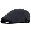 Adjustable herringbone wool newsboy cap