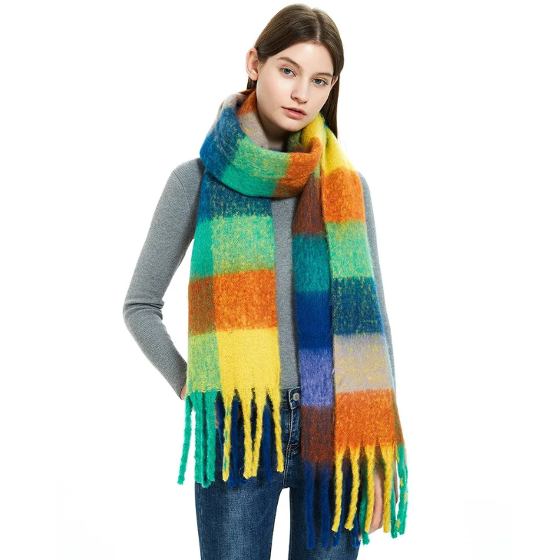 Cheerful cashmere winter scarf