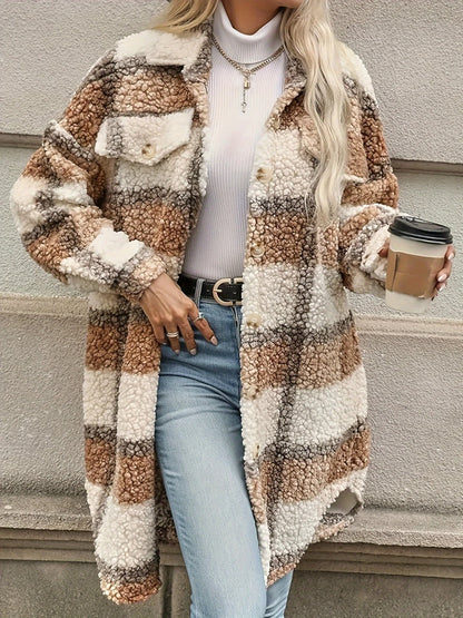 Checkered wool coat