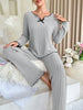 ChicComfort™ – Damen Herbst-Winter Ribbed Pyjama-Set