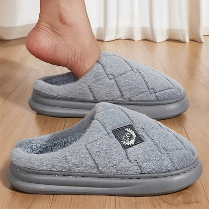 Slippers with fleece feed