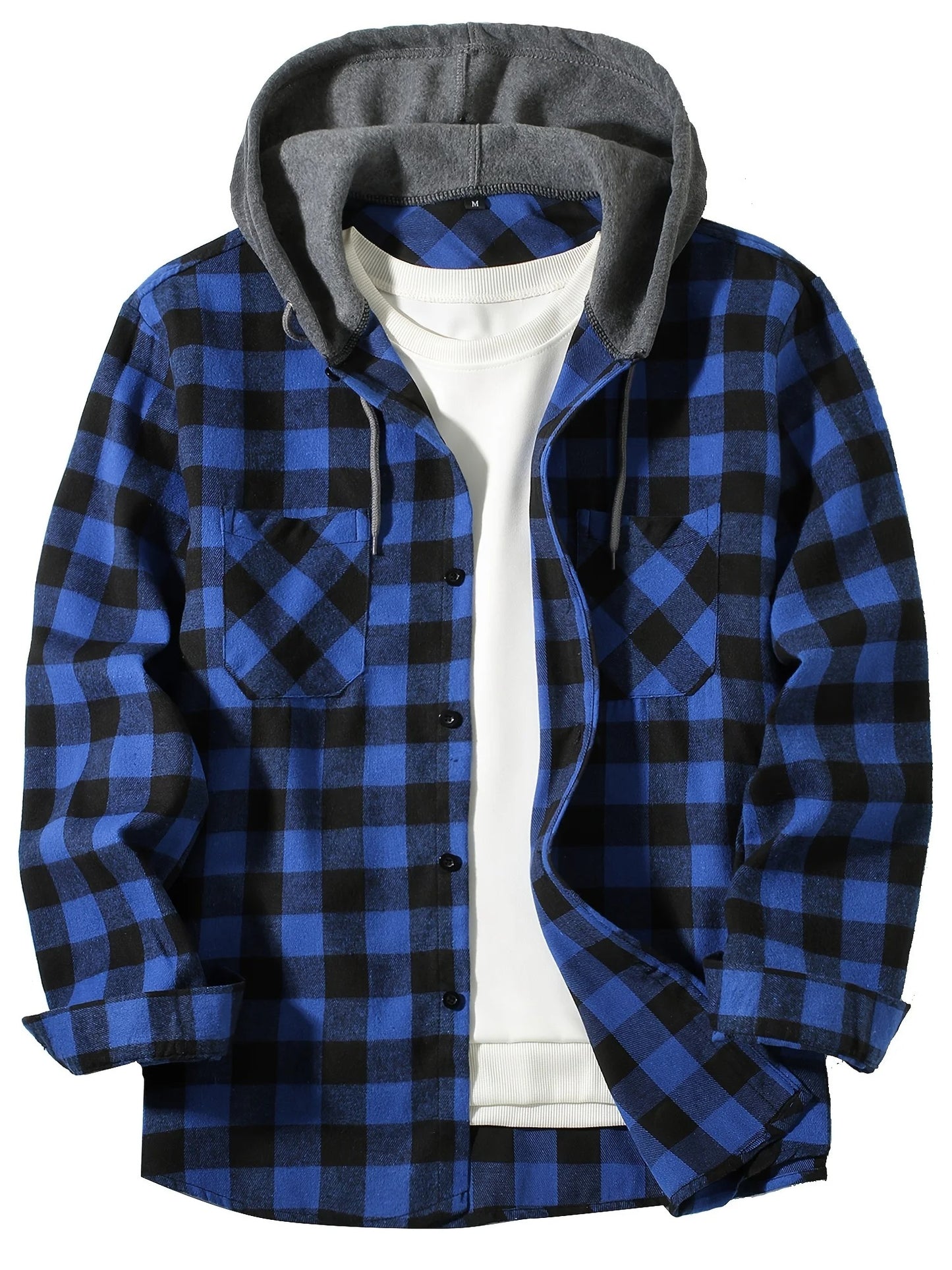 Checkered hooded shirt