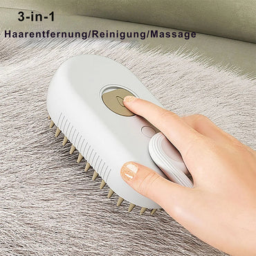 Massage comb with spray for pets