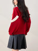 Charmie™ – Oversize-Roter Pullover mit Schleife