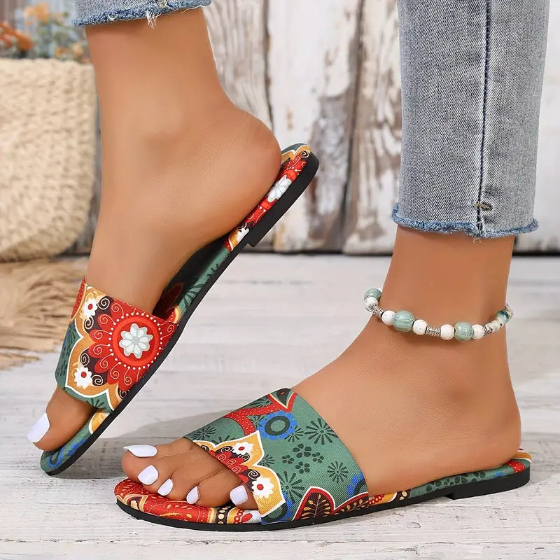 Inez - Ethnic open toe sandal with a strap