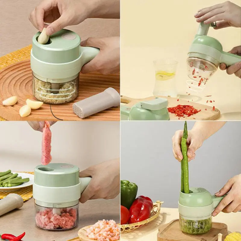 Electric 4-in-1 hand-held vegetable slicer