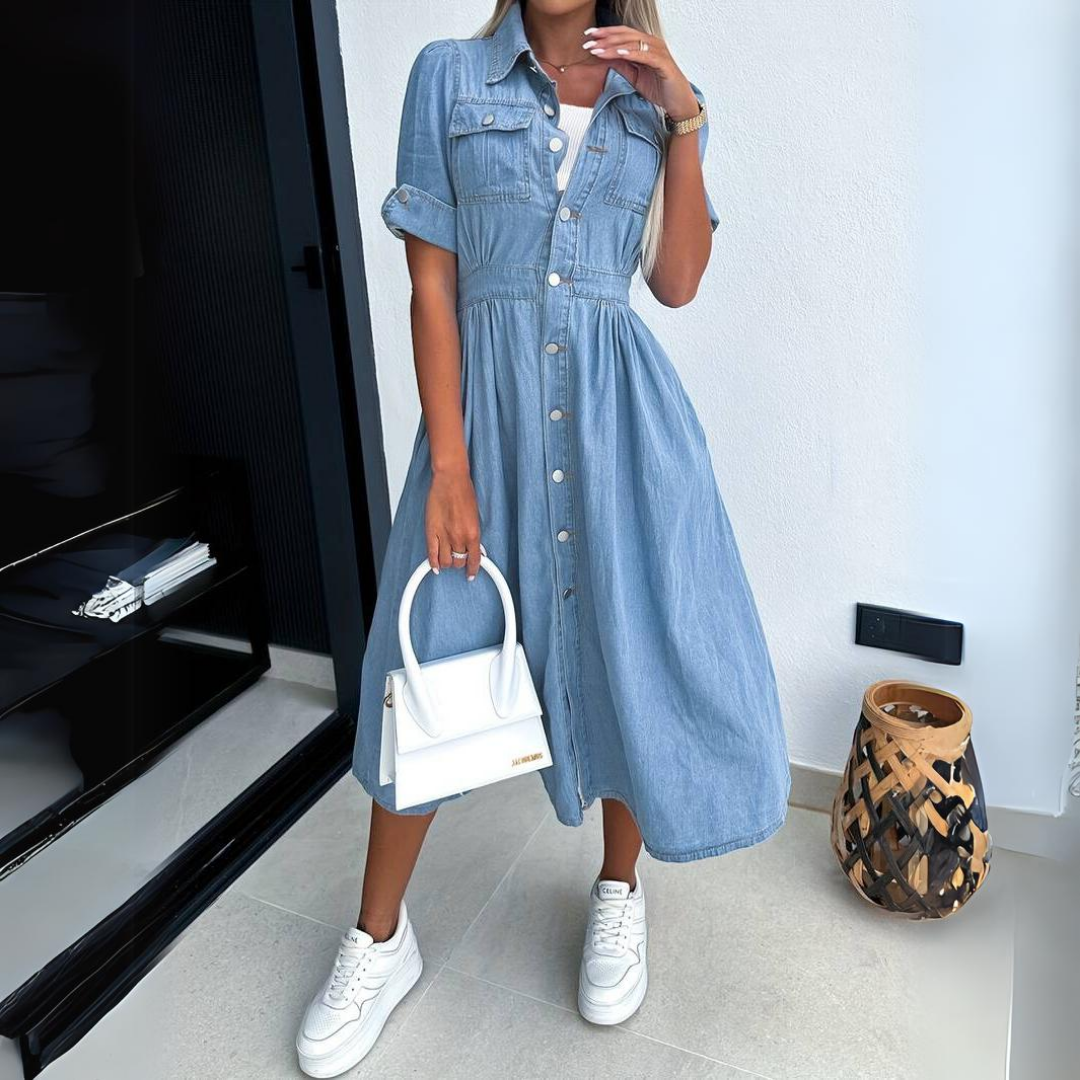 Roelinde™ - Comfy Chic Denim Midi Dress [Last Day Discount] 