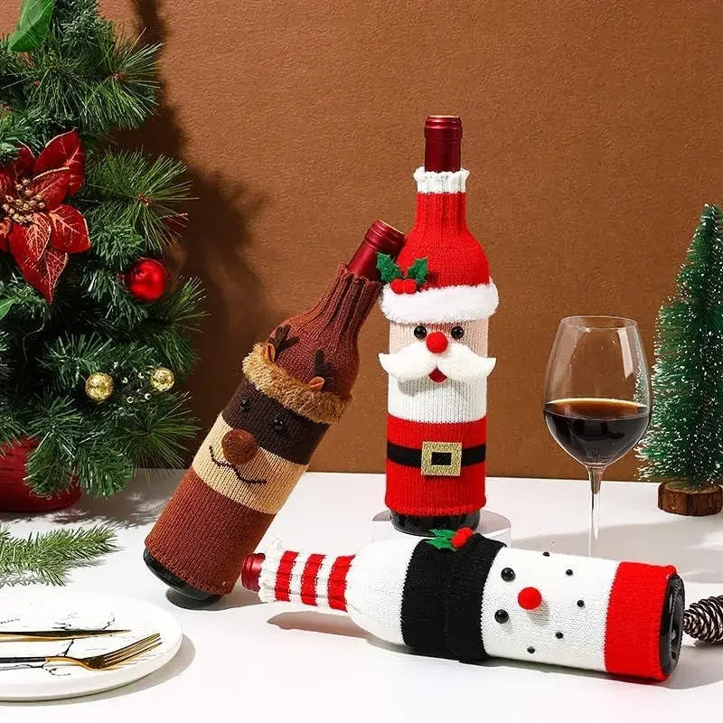 Christmas cover for wine bottles