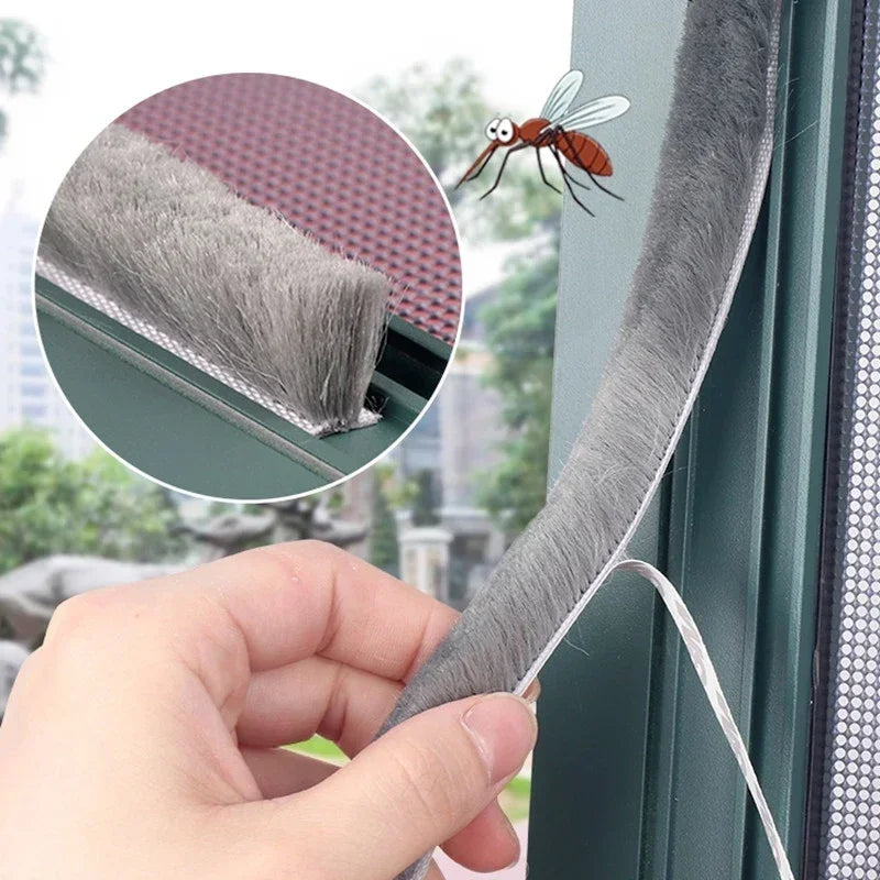 Self -adhesive sealing brush for windows and doors