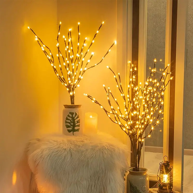 LED illuminated branches for vases