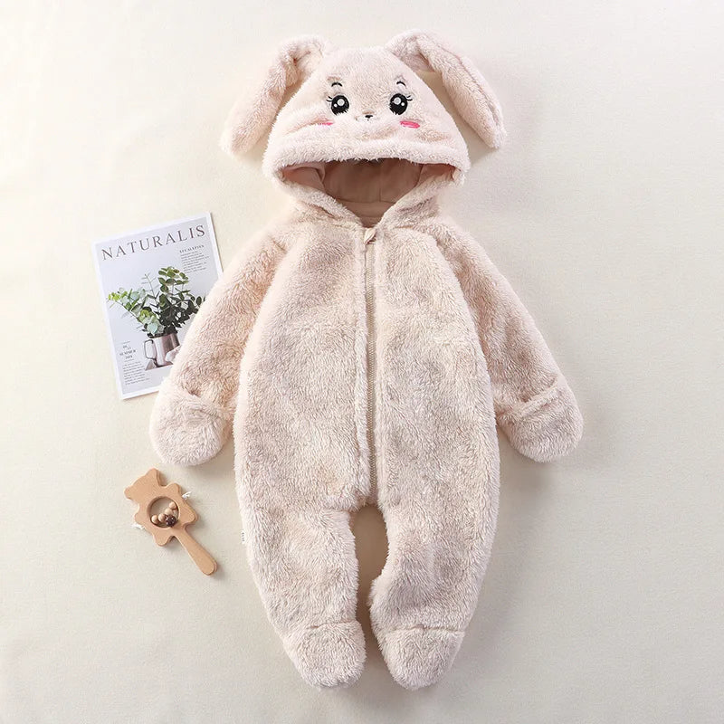 Cuddly hooded romper for children 