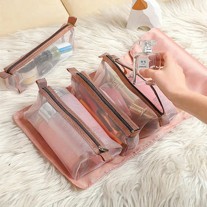 4-in-1 removable and foldable make-up bag