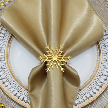 6 Set silver & gold snowflakes napkin rings