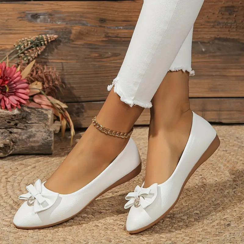 Sellie - Comfortable, elegant slip-on loafers with bow (Last day discount)