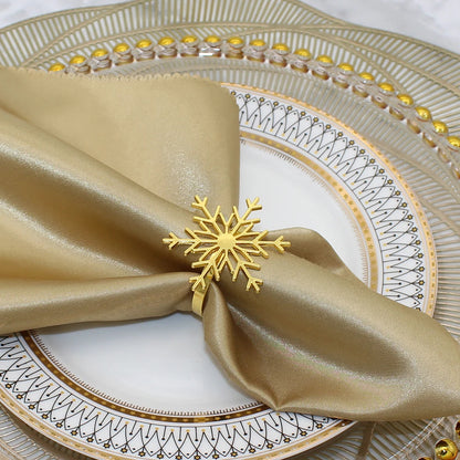 6 Set silver & gold snowflakes napkin rings