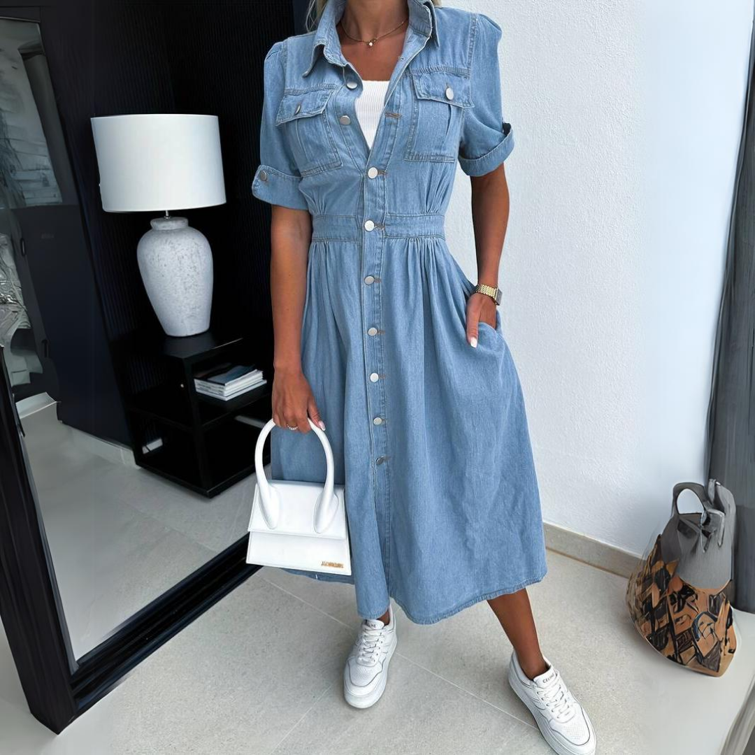 Roelinde™ - Comfy Chic Denim Midi Dress [Last Day Discount] 