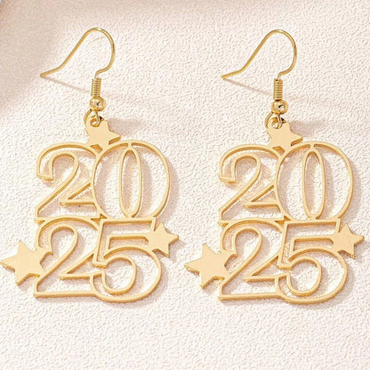 2025 stars-number earrings