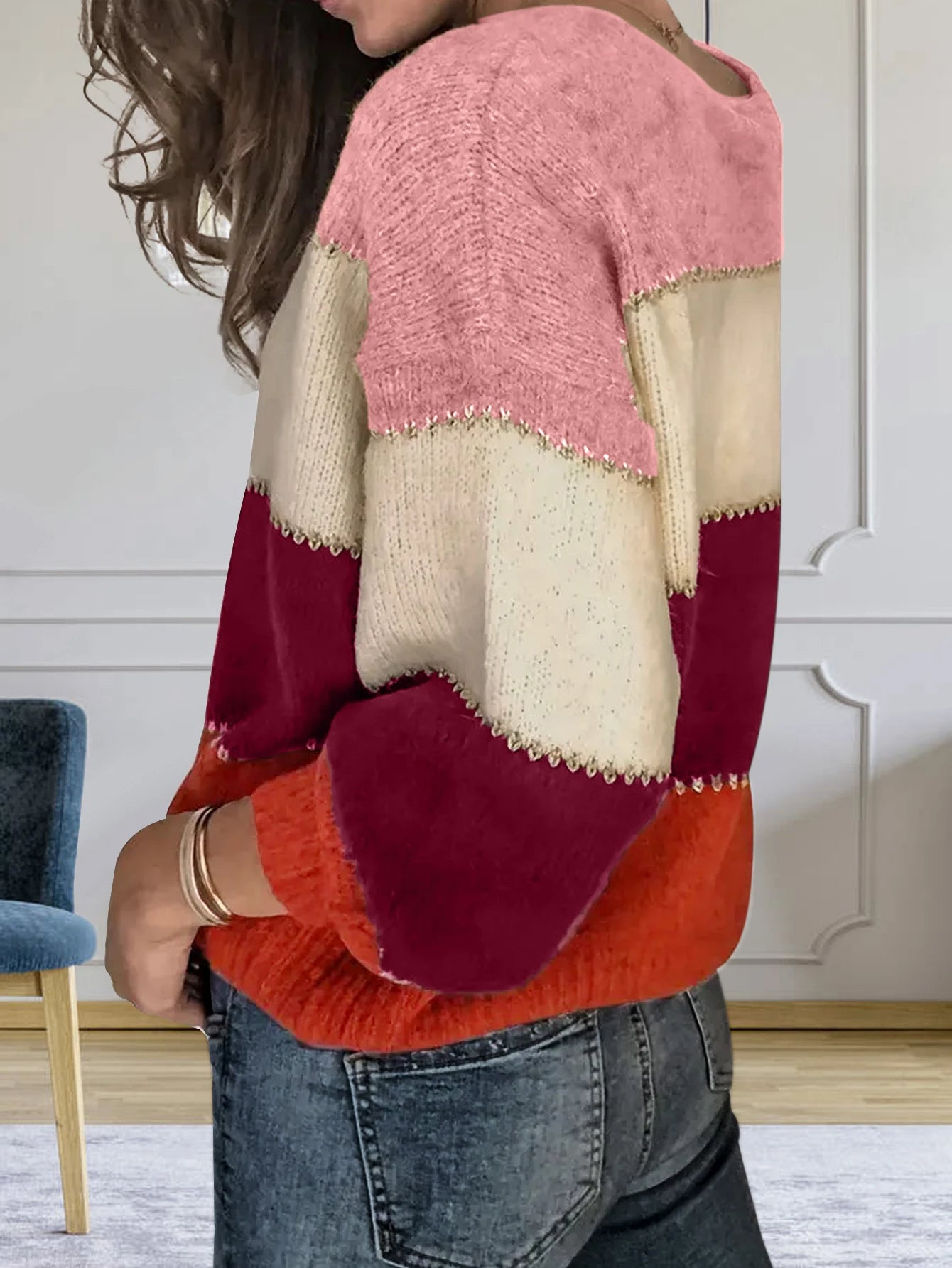 Patchwork-Strickpullover