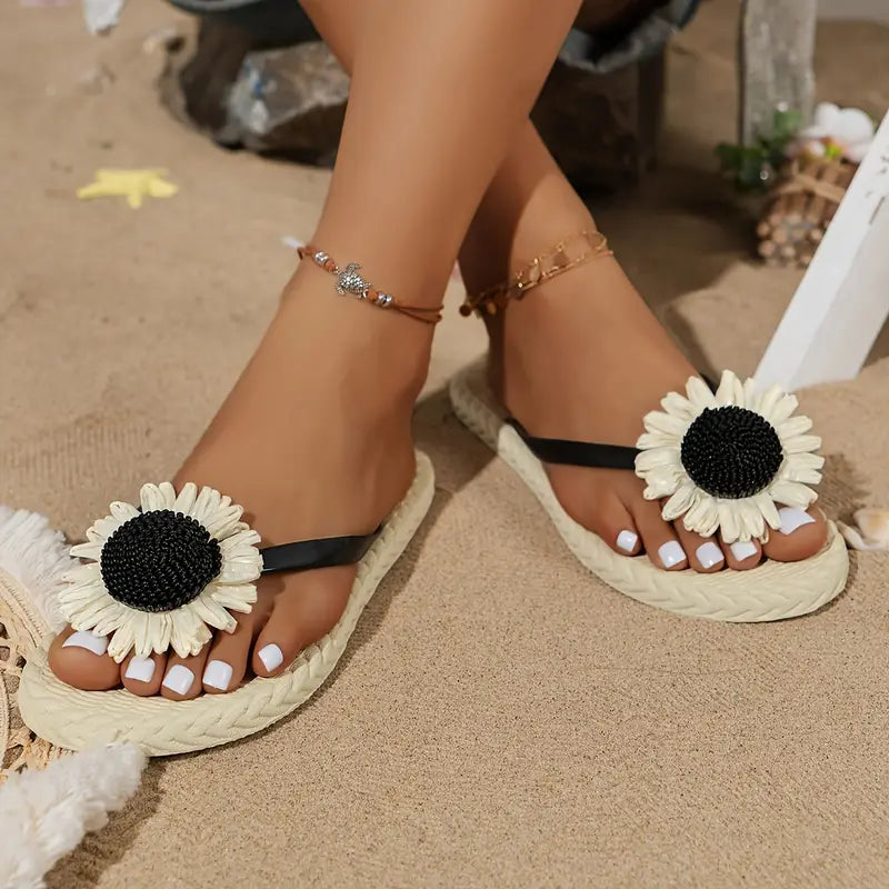 Brit - Bright Sunflower Beach Slippers [Last Day Discount]