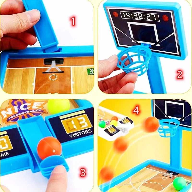 Interactive mini basketball toy