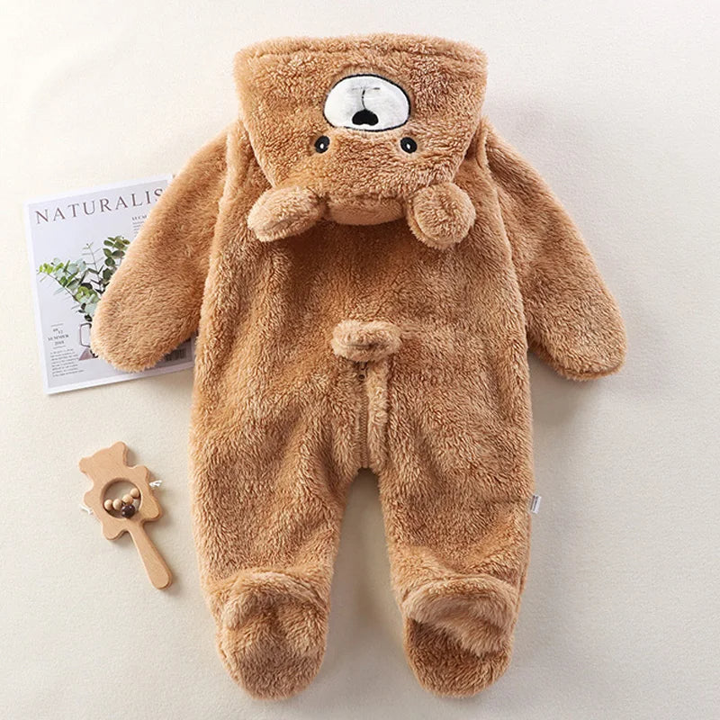 Cuddly hooded romper for children 