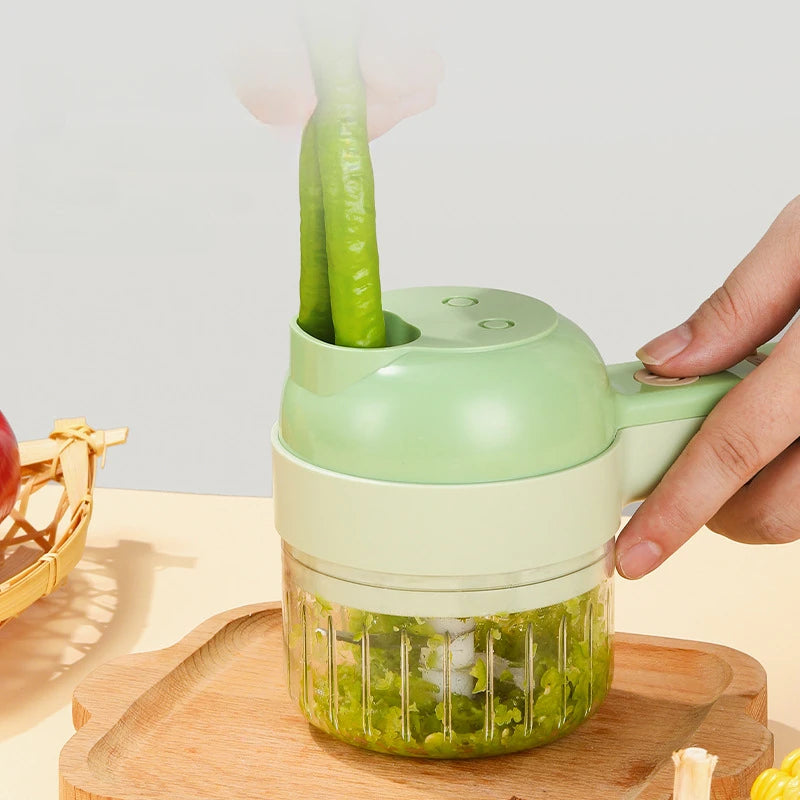 Electric 4-in-1 hand-held vegetable slicer