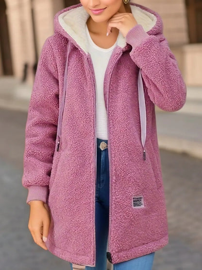 Fleece-lined hooded jacket