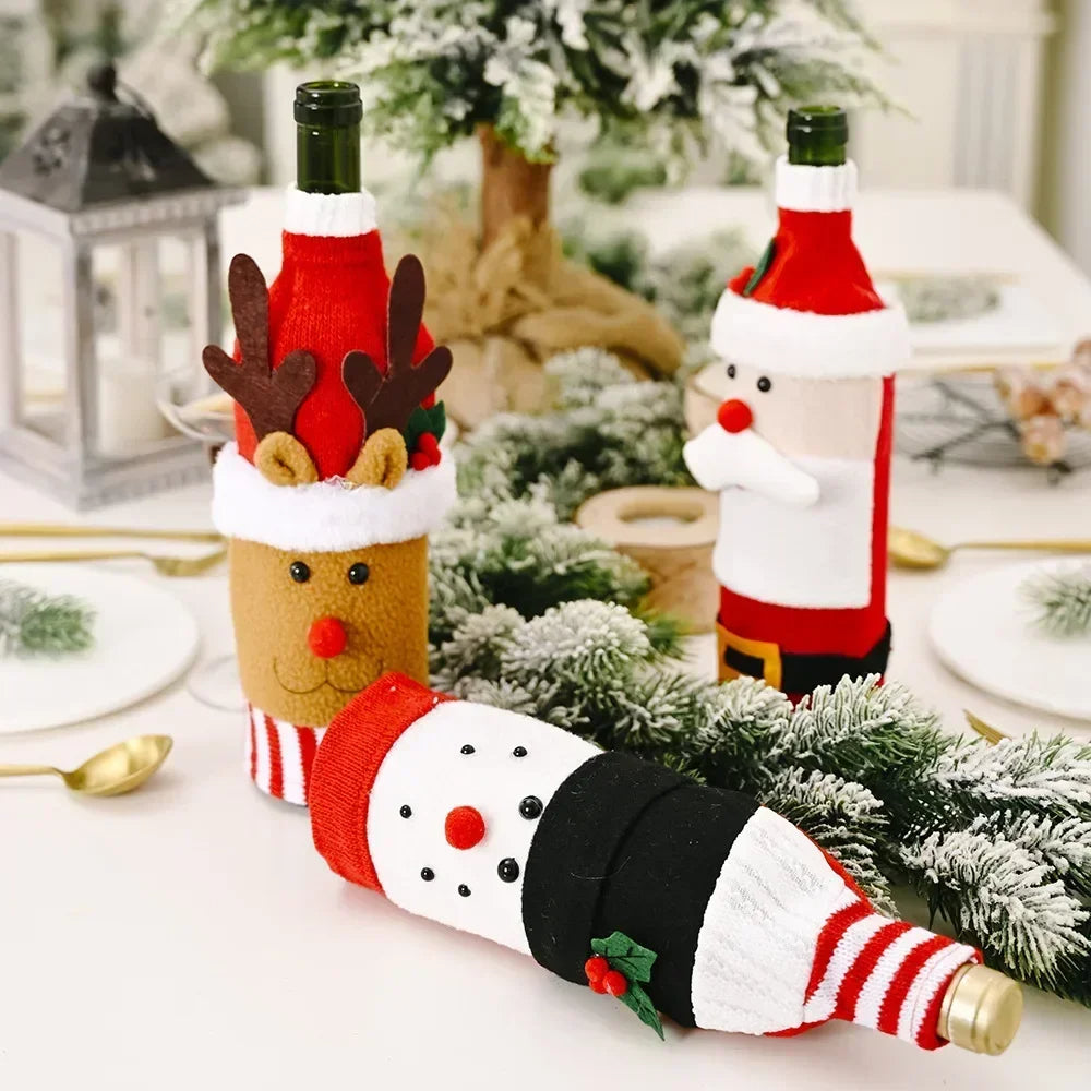 Christmas cover for wine bottles