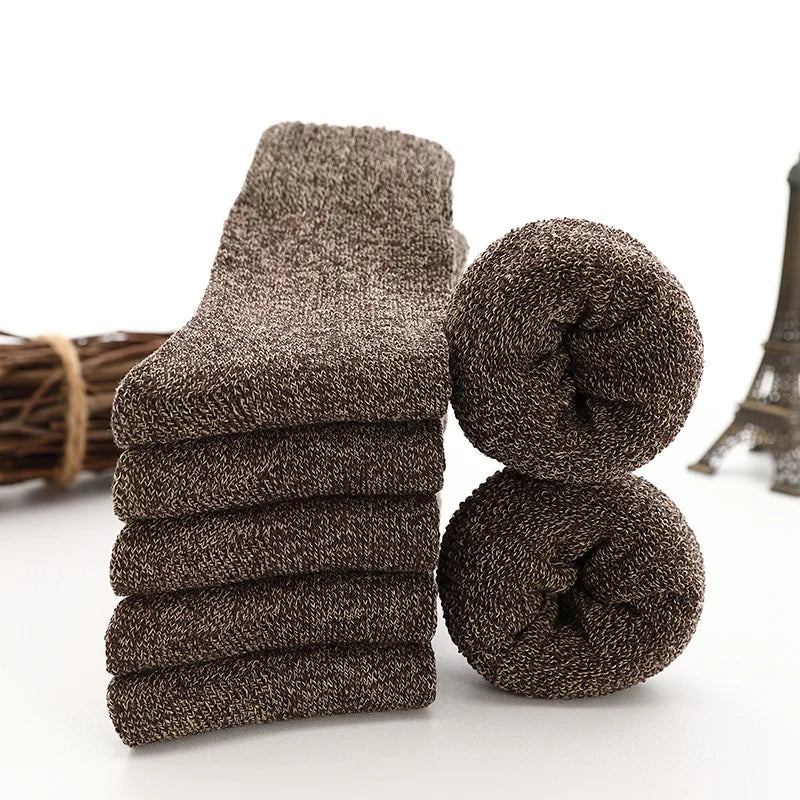 5 pairs of thermal socks made of thick wool