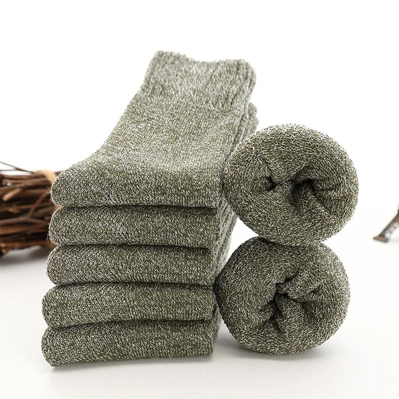 5 pairs of thermal socks made of thick wool